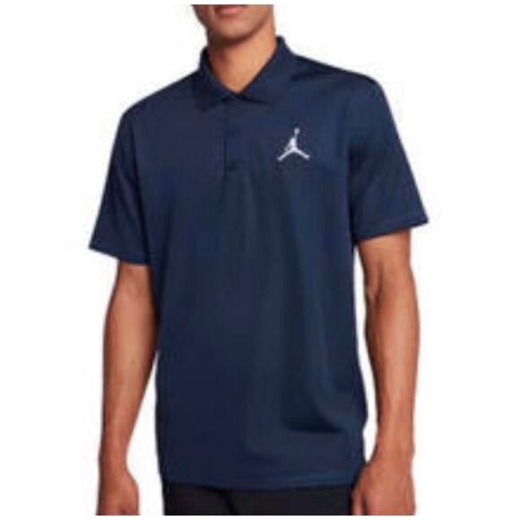 Nike Jordan Dri-FIT Polo Shirt Navy Blue Jumpman Logo Mens XL Athletic EUC - Picture 2 of 9